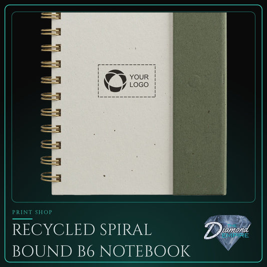 Recycled Spiral Bound B6 Notebook with Magnetic Closure