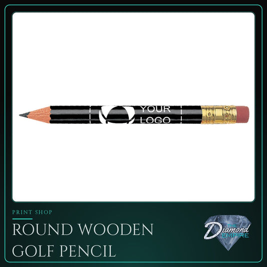 Round Wooden Golf Pencil with Eraser