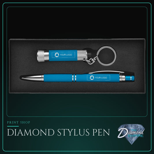 Diamond Stylus Pen with Black Ink & Flashlight Window Gift Set