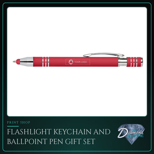 Flashlight Keychain and Ballpoint Pen Gift Set – Blue Ink