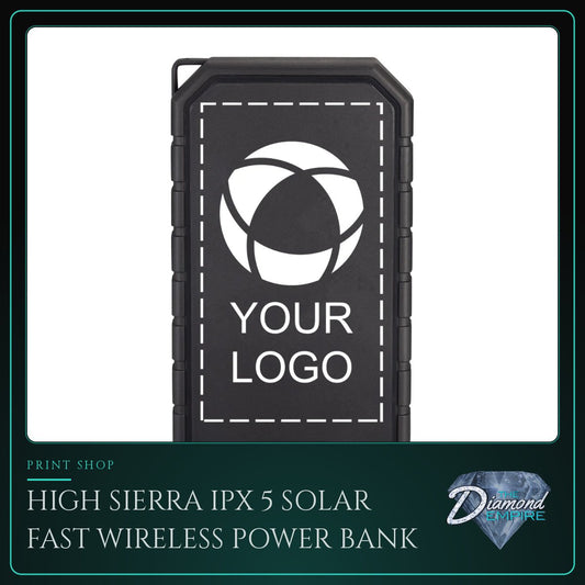 High Sierra IPX 5 Solar Fast Wireless Power Bank – 10000 mAh