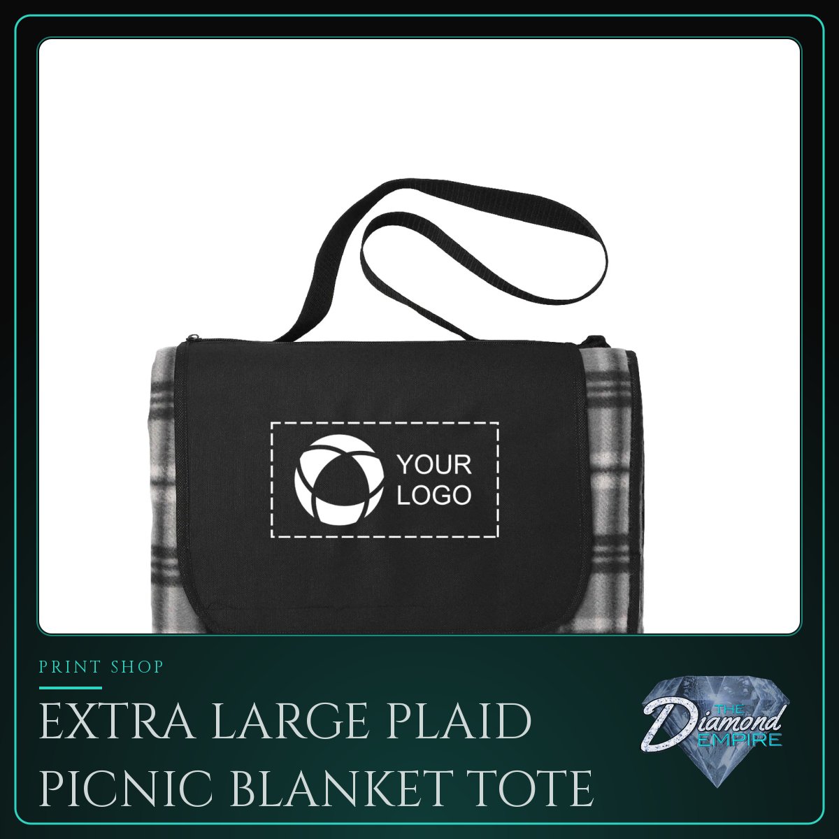 Extra Large Plaid Picnic Blanket Tote