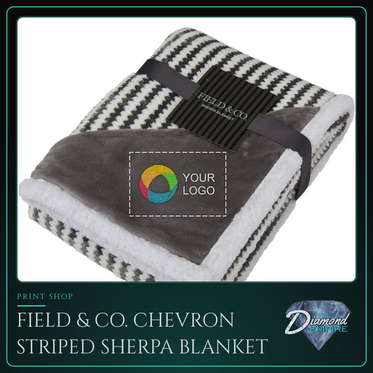 Field & Co. Chevron Striped Sherpa Blanket