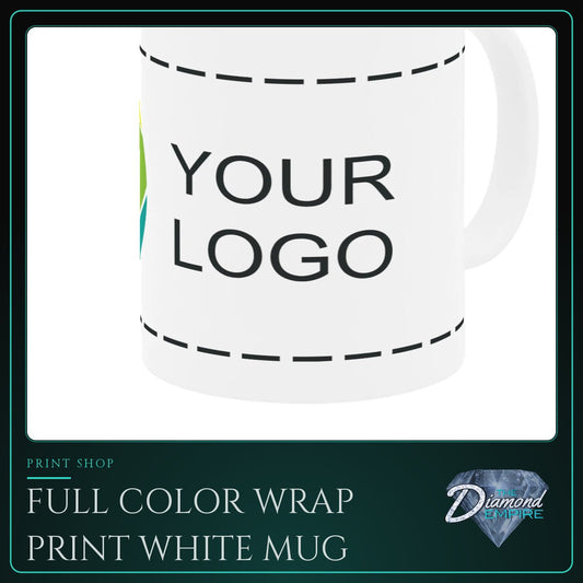 Full Color Wrap Print White Mug – 12 oz.
