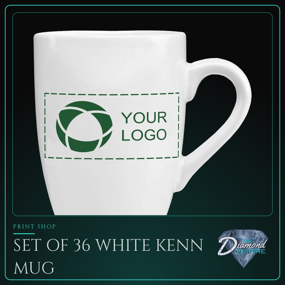 Set of 36 White Kenn Mug – 13 oz.
