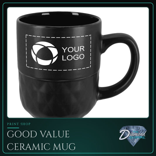 Good Value Ceramic Mug with Facet Texture – 16 oz.