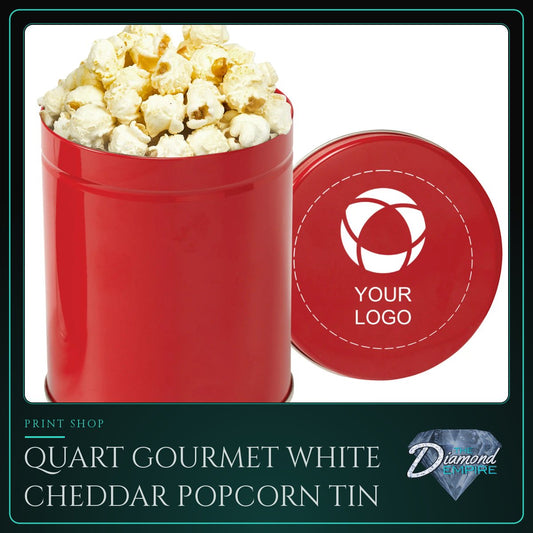 Quart Gourmet White Cheddar Popcorn Tin