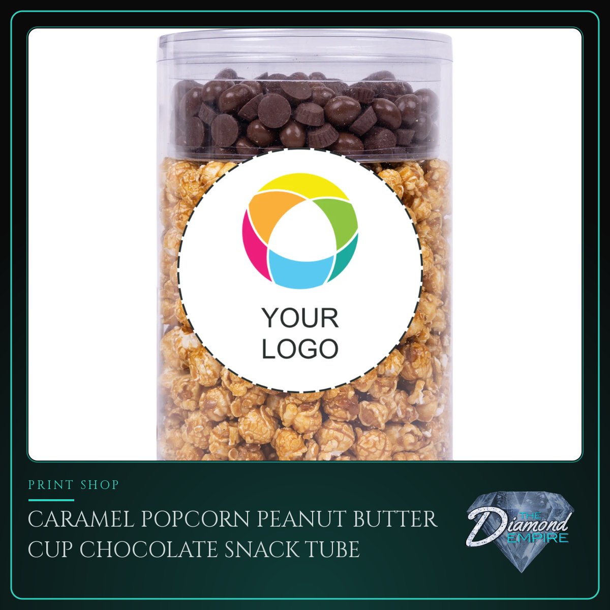 Caramel Popcorn Peanut Butter Cup Chocolate Snack Tube