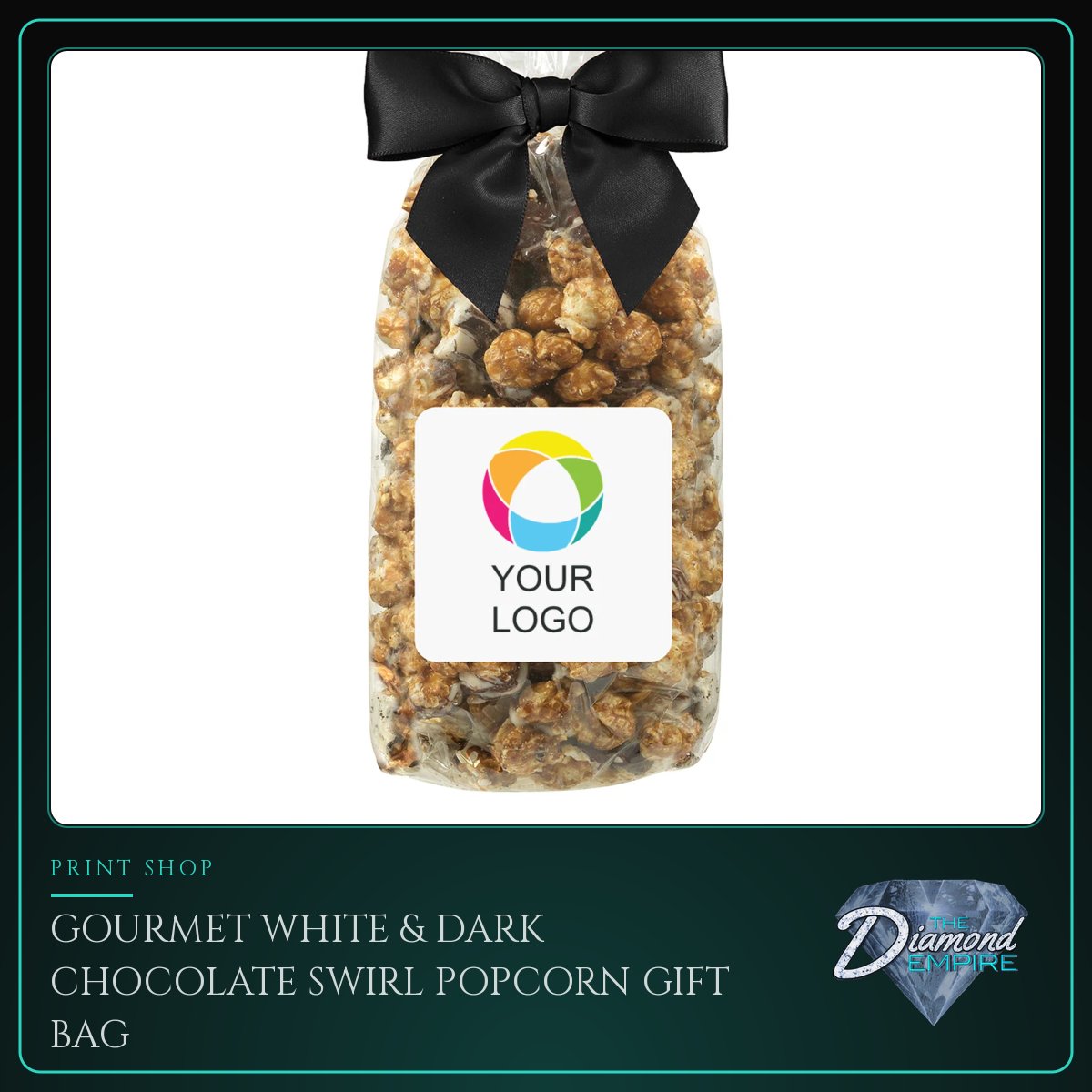 Gourmet White & Dark Chocolate Swirl Popcorn Gift Bag