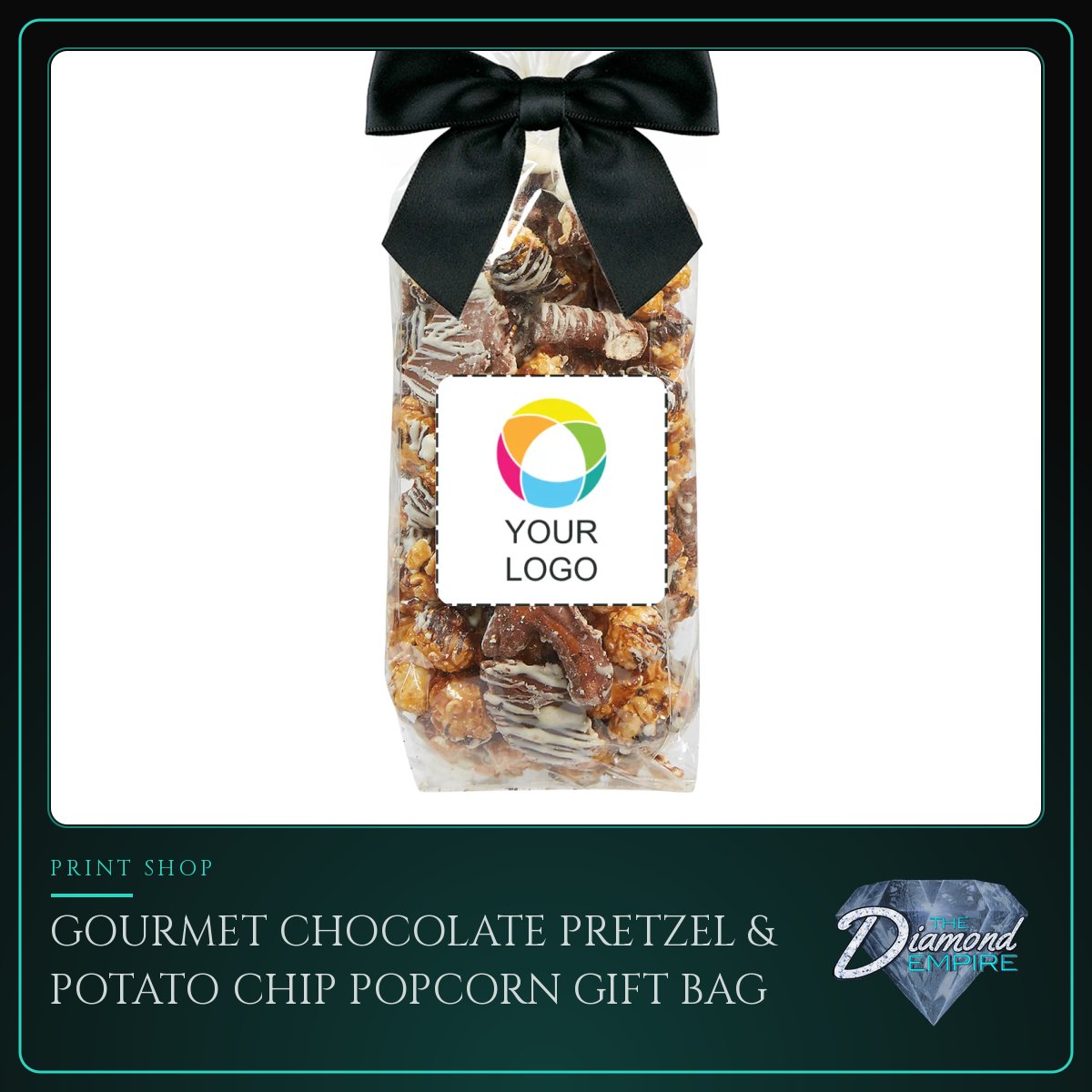Gourmet Chocolate Pretzel & Potato Chip Popcorn Gift Bag