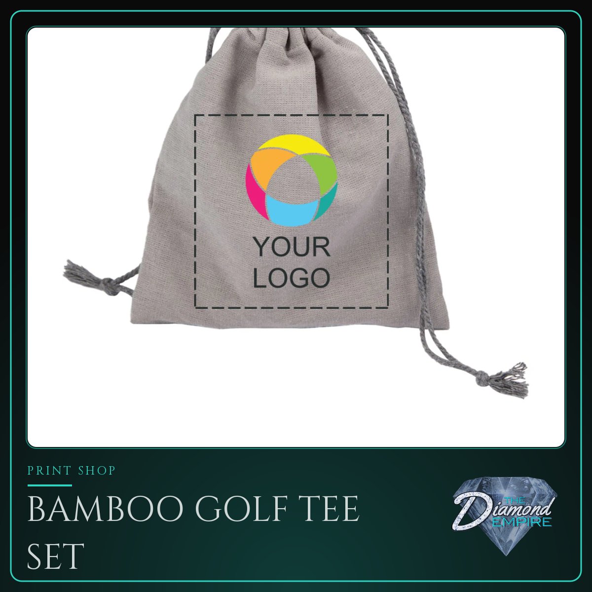 Bamboo Golf Tee Set with Recycled Pouch