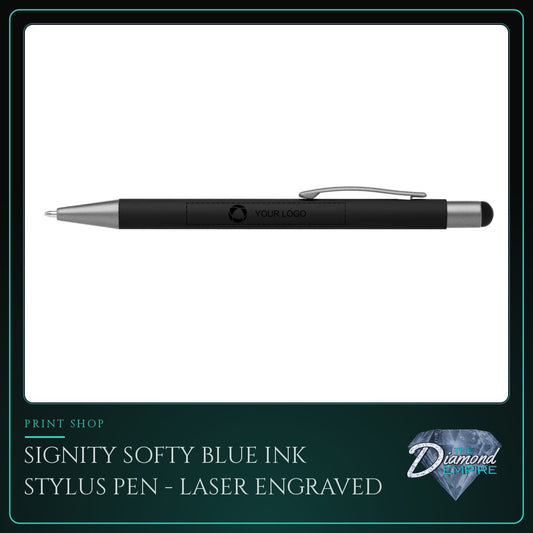 Signity Softy Blue Ink Stylus Pen - Laser Engraved