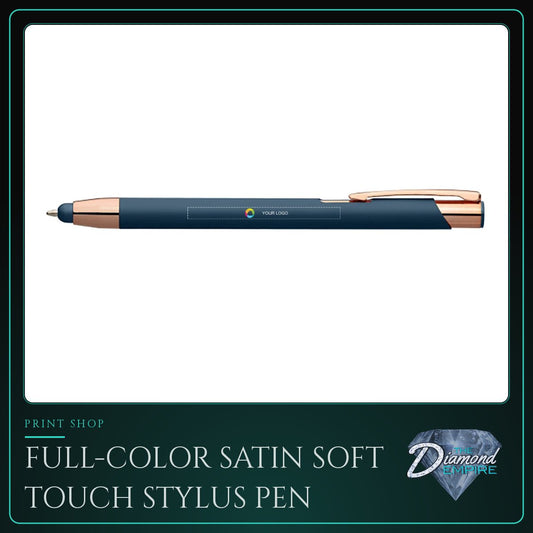 Full-Color Satin Soft Touch Stylus Pen with Black Ink