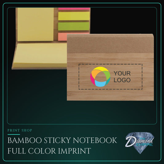 Bamboo Sticky Notebook Full Color Imprint