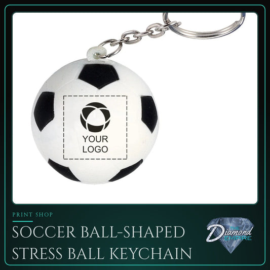 Soccer Ball-Shaped Stress Ball Keychain
