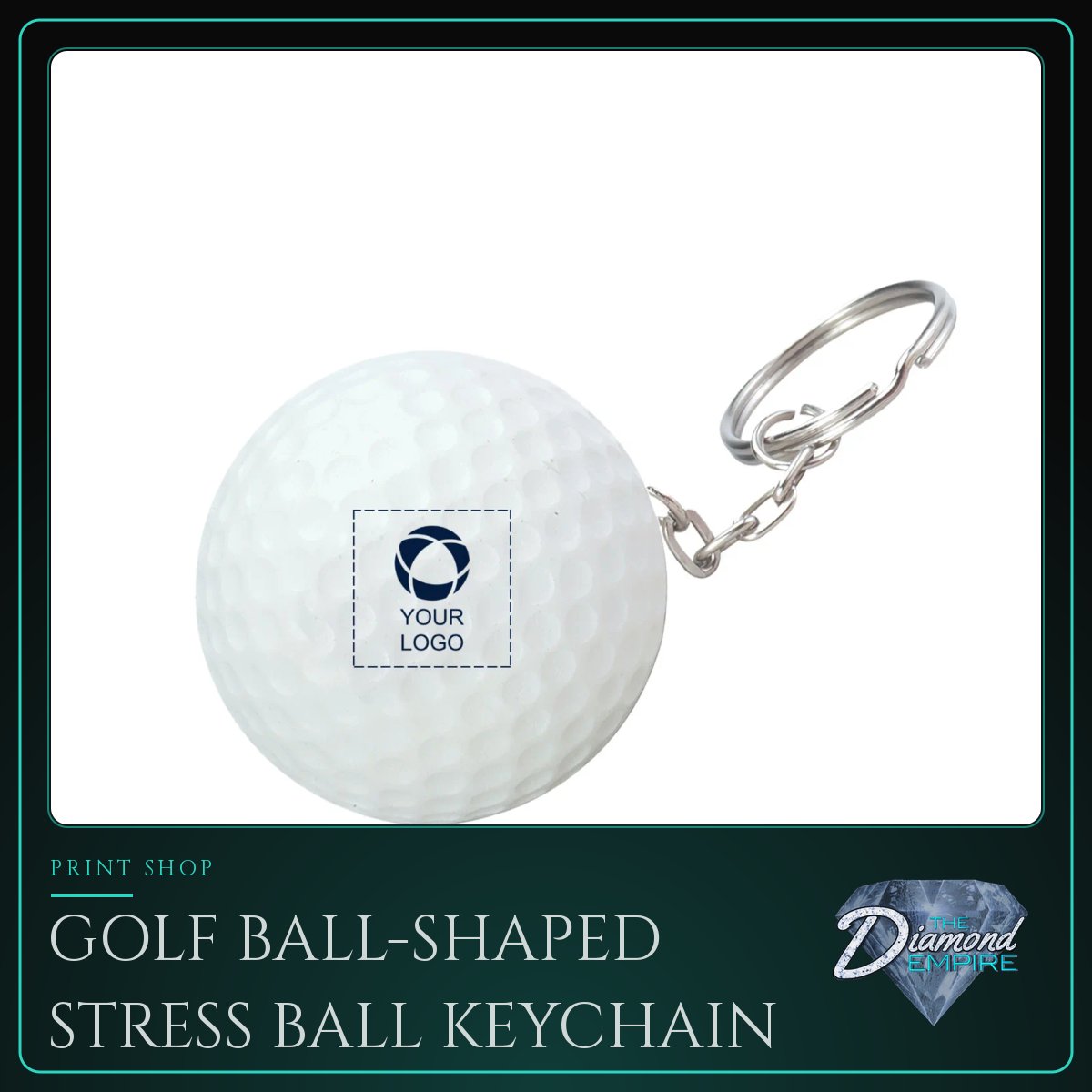 Golf Ball-Shaped Stress Ball Keychain