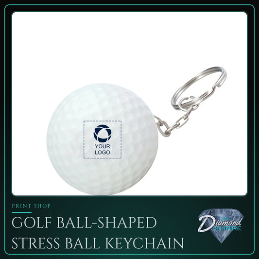 Golf Ball-Shaped Stress Ball Keychain