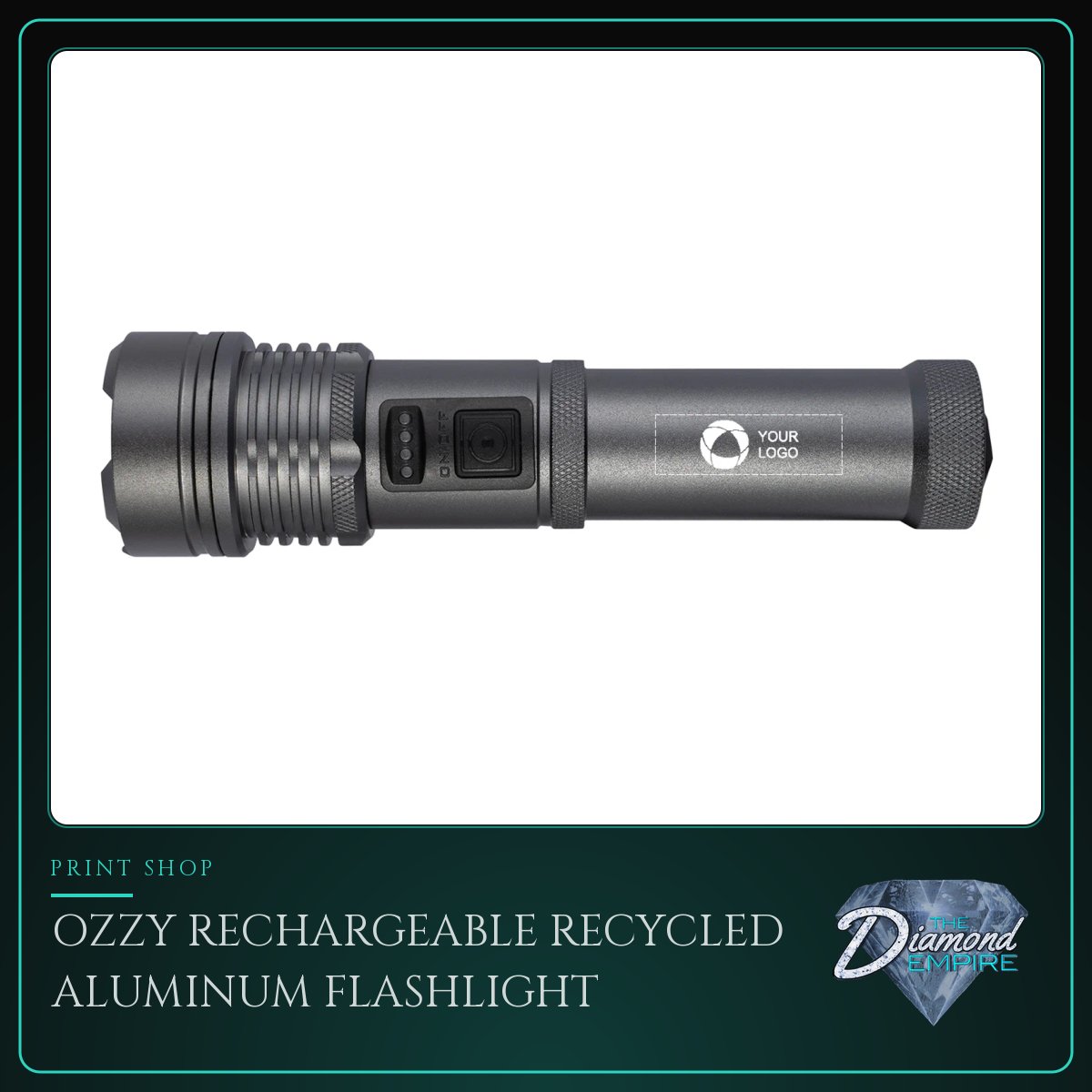 Ozzy Rechargeable Recycled Aluminum Flashlight