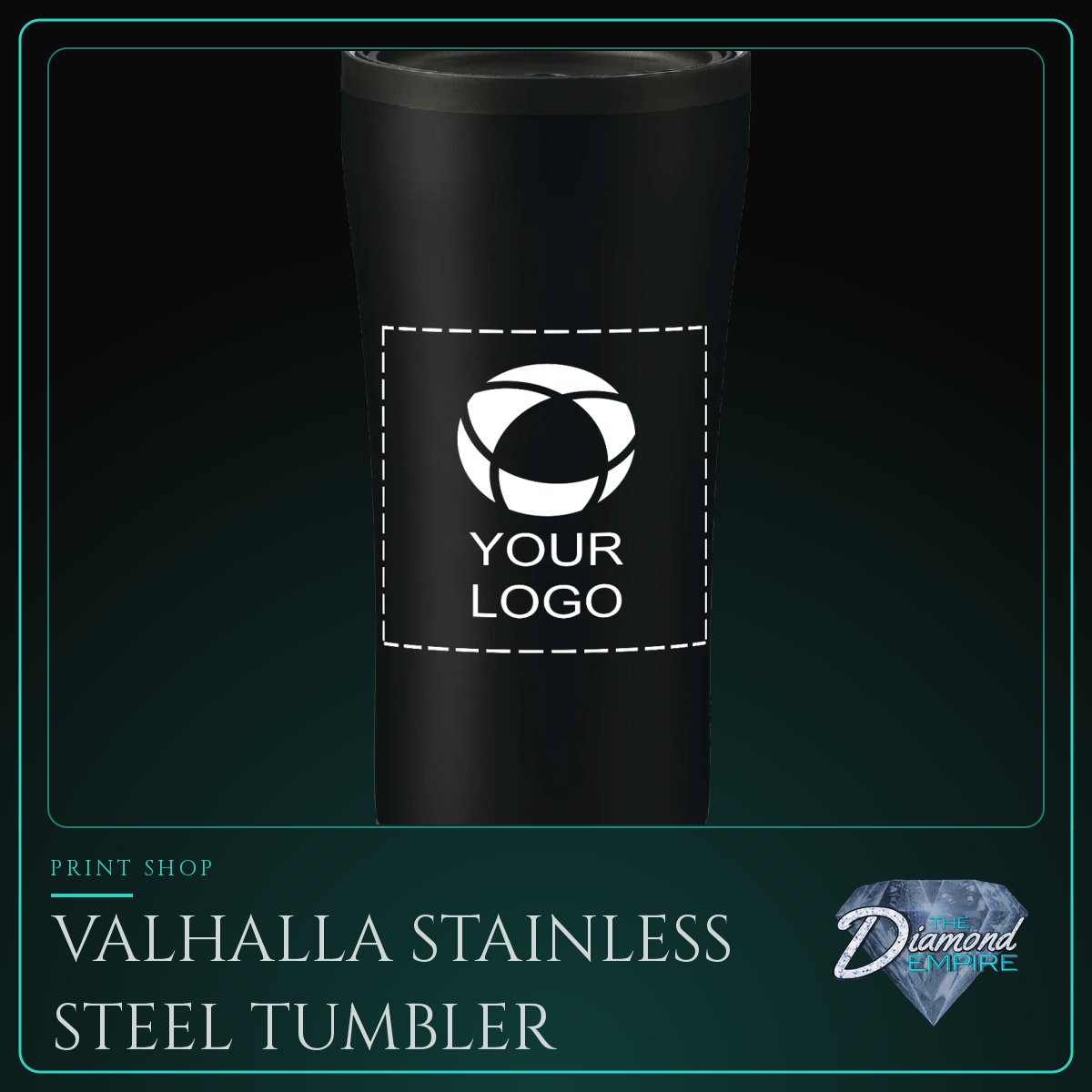 Valhalla Stainless Steel Tumbler with Plastic Liner – 16 oz.