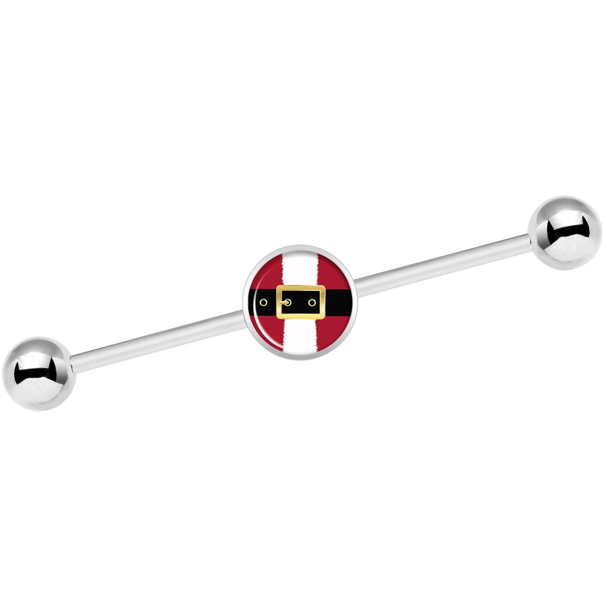 14G Christmas Santa Suit Industrial Barbell 37mm