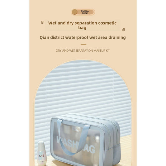 Premium Makeup Bag – Large-Capacity Cosmetic Bag for Women, Wet & Dry Separation Beach Bag, Travel-Friendly Swimsuit Wash Storage Bag