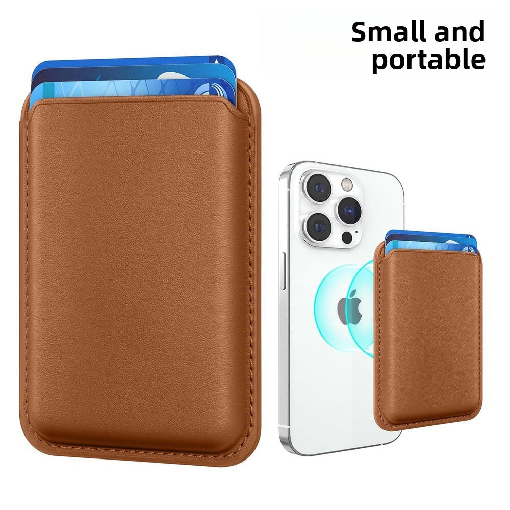 Applicable to Apple 15Magsafe magnetic card bag iPhone mobile phone card bag card holder PU magnetic suction