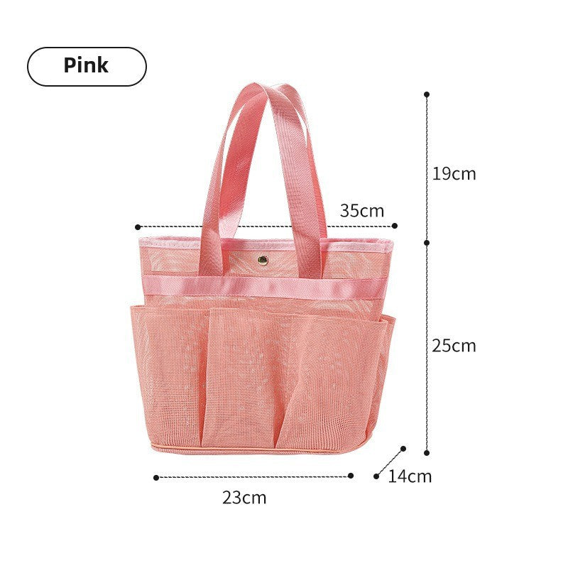 Mesh bath bag, mesh pocket tote swimming wash bag, men's bath towel bath bag, large storage bag