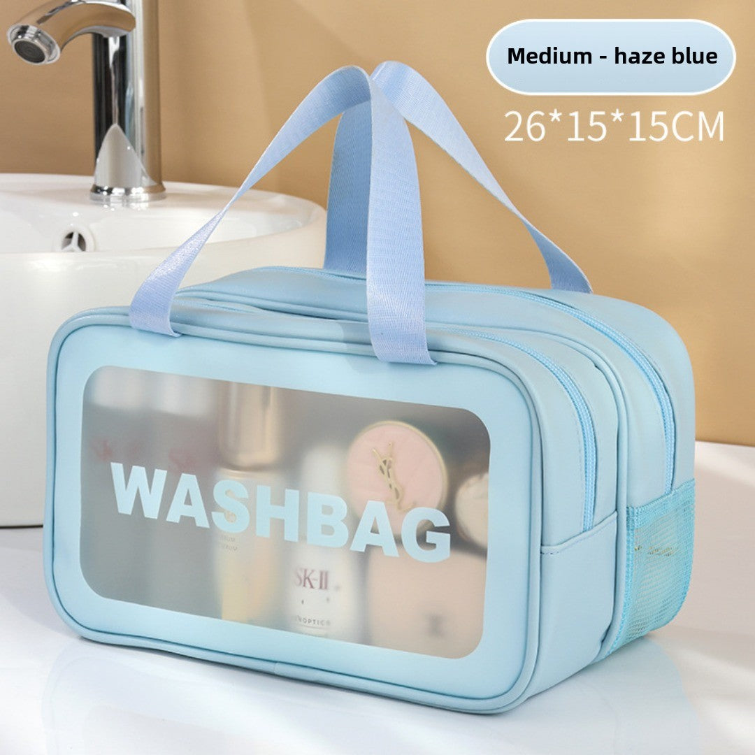 Dry & Wet Separation PVC Transparent Beach Bag – Double-Layer Portable Travel Toiletry Bag with Compartments for Makeup & Cosmetic Storage, Ideal for Organizing on-the-Go