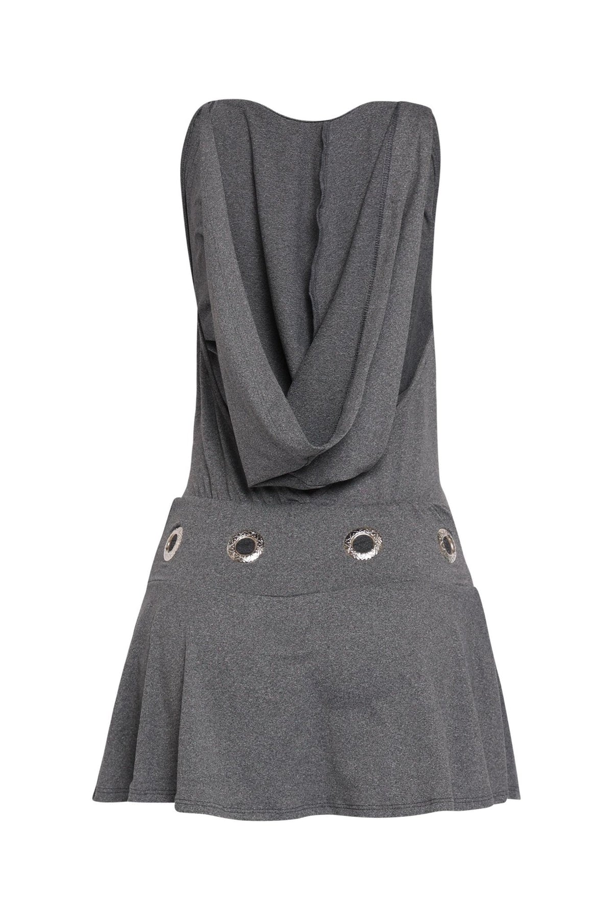 Urban Edge Hooded Open Back Mini Dress Built In Shorts