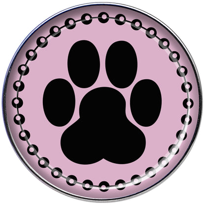 16G Black on Pink Paw Print Tragus Cartilage Earring