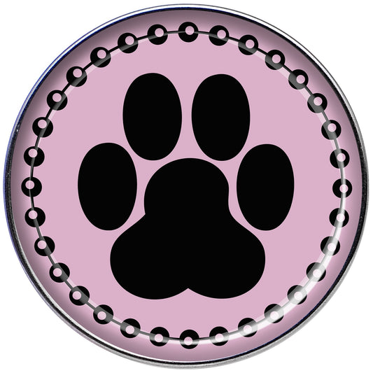 16G Black on Pink Paw Print Tragus Cartilage Earring
