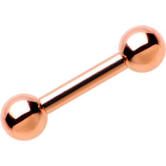 16G 1/4 Rose Gold Plated 3mm Ball Straight Barbell