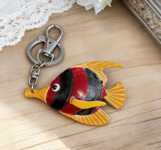 Mini Fish Genuine Leather Keychain