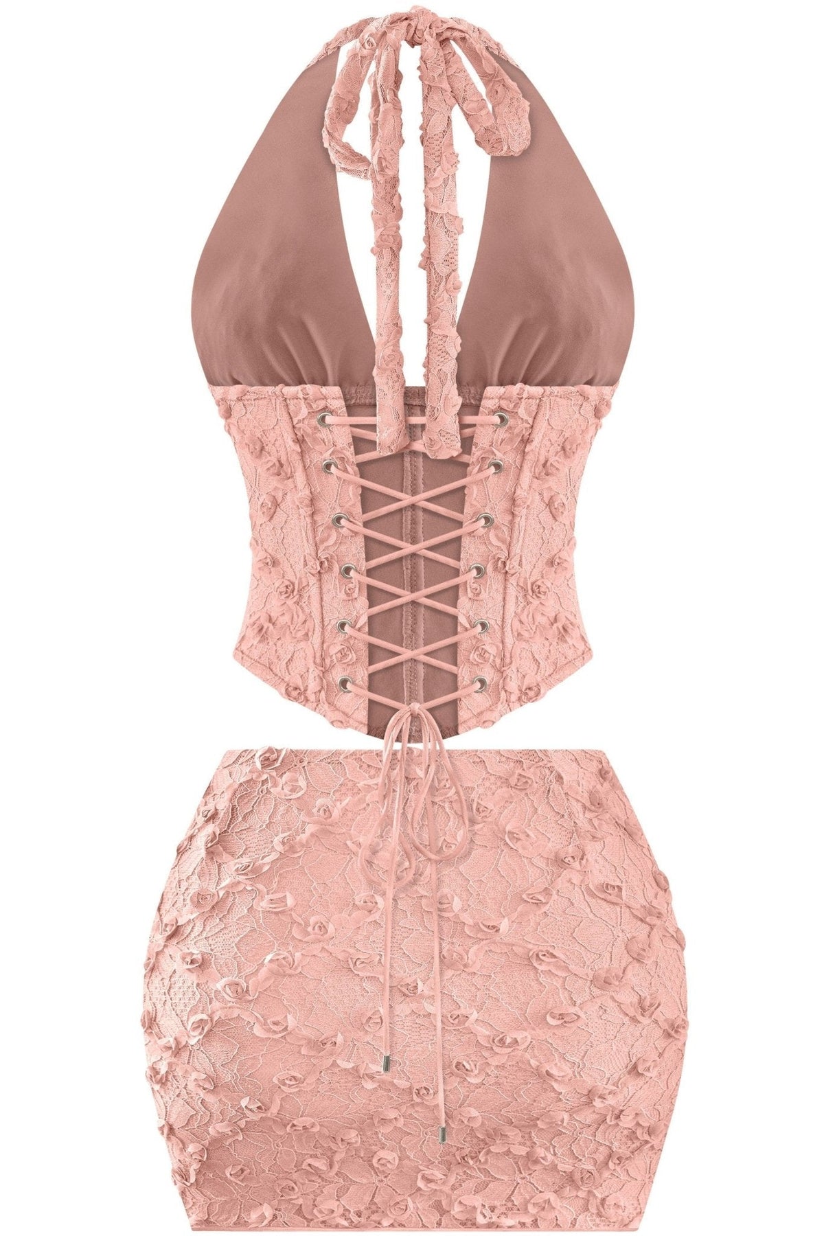 Valentina Luxury 3D Floral Lace Halter Top