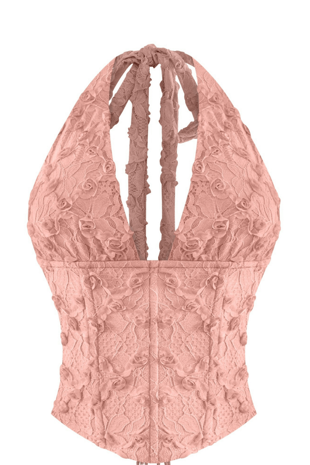 Valentina Luxury 3D Floral Lace Halter Top