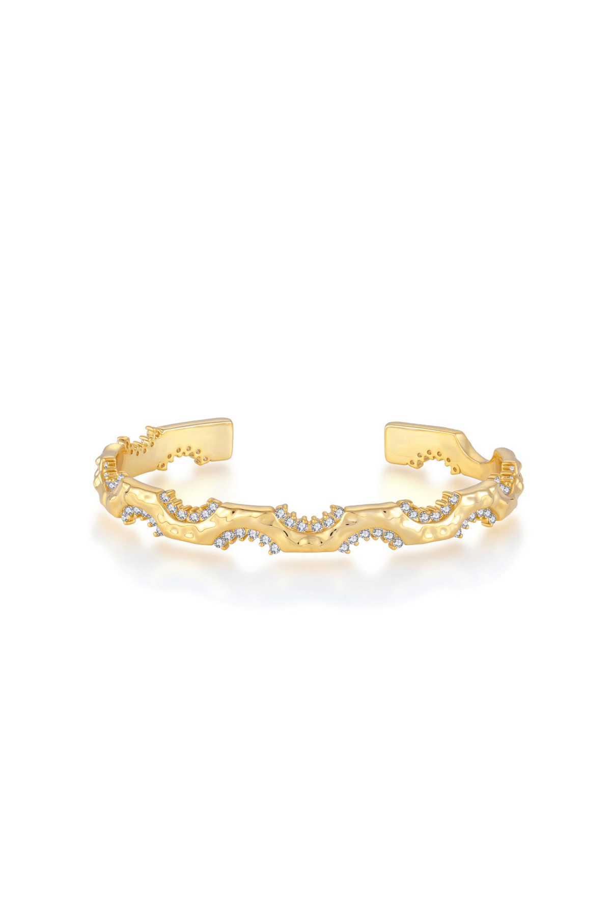 Waterproof Diane Gold Plated with Diamond Cuff Sterling Silver Bracelet