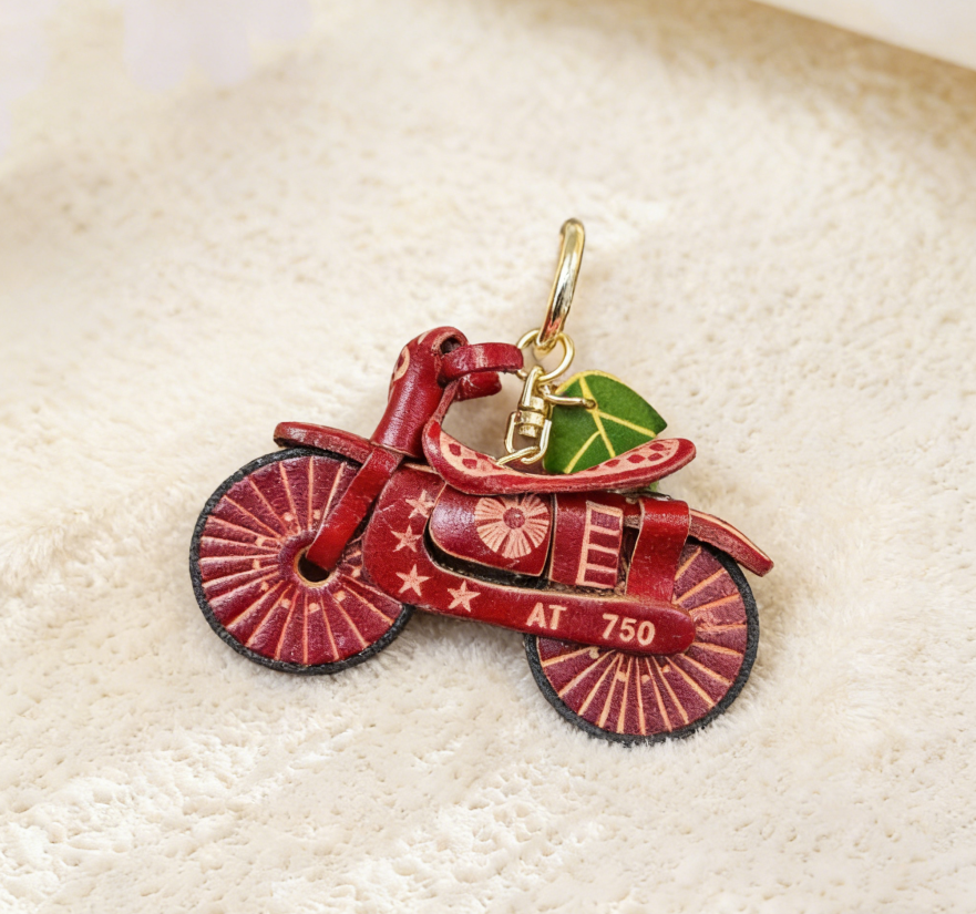 Motorcycle Leather Keychain