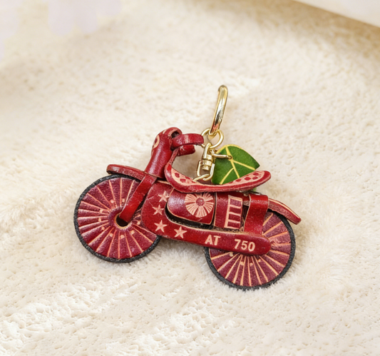 Motorcycle Leather Keychain