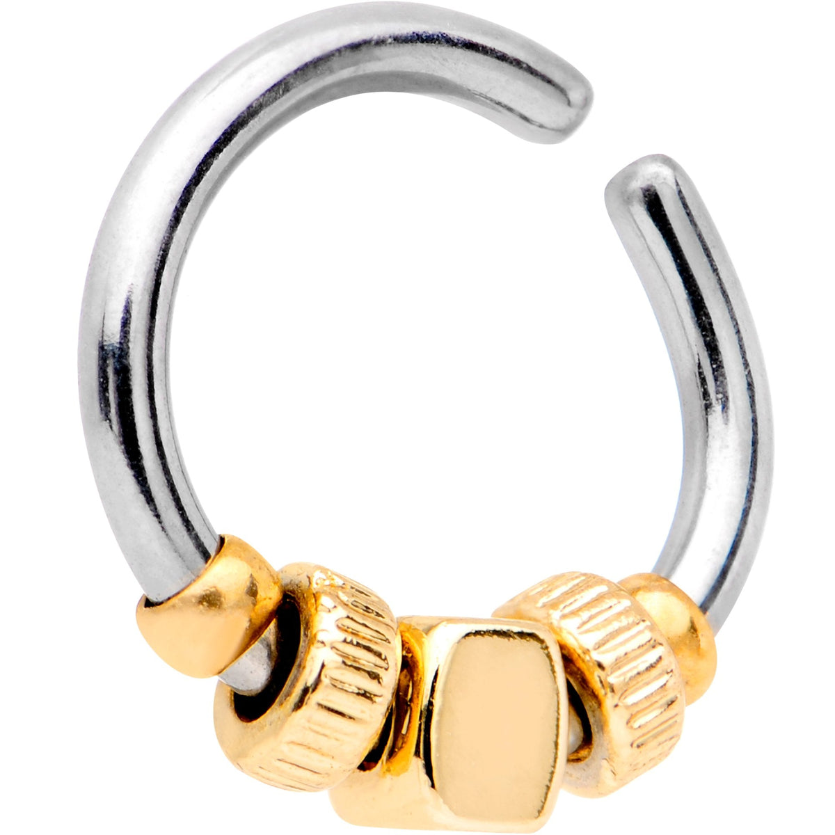 16G Gold Tone Square Bead Annealed Seamless Circular Ring