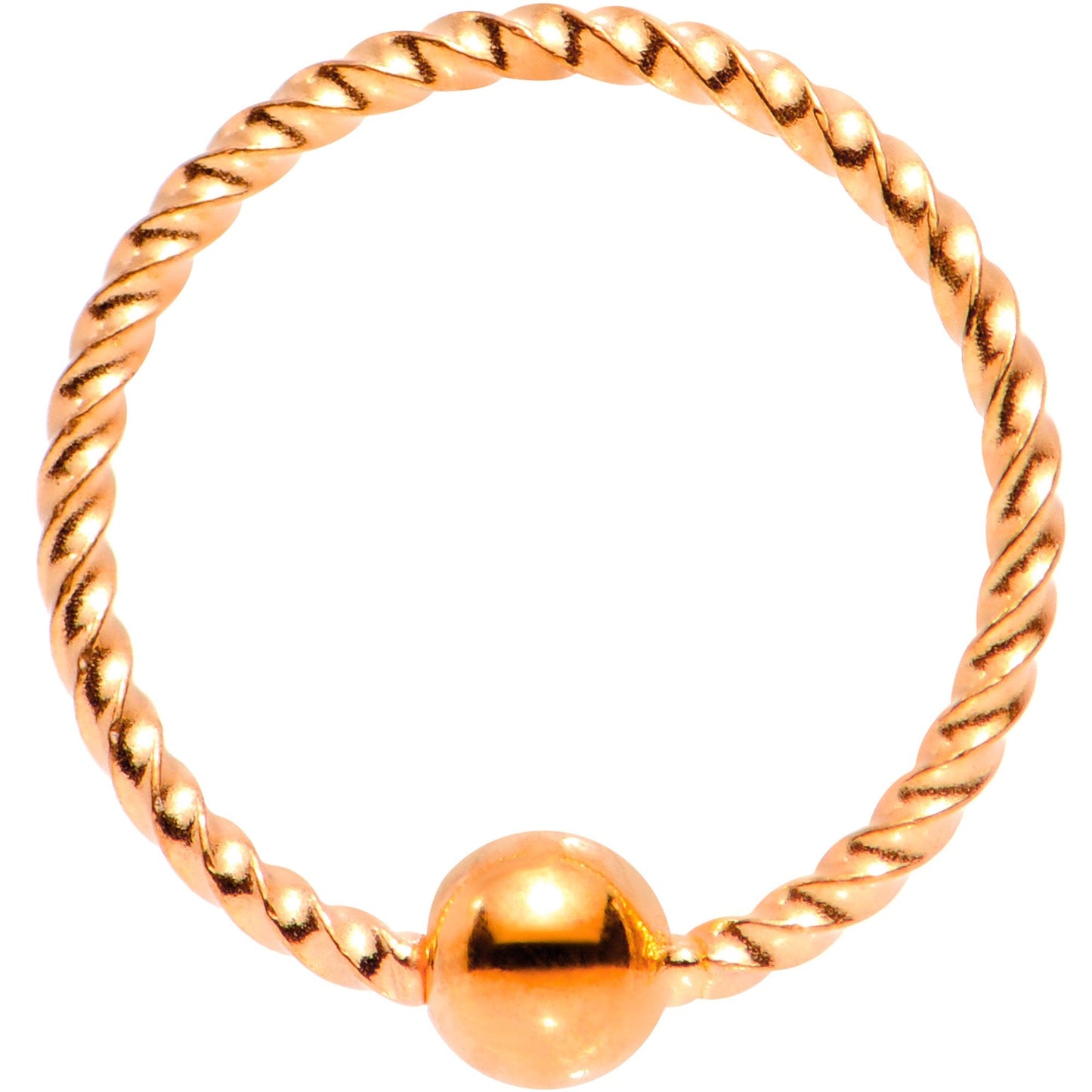 20G 5/16 Rose Gold Tone Anodized So Twisted Captive Style Seamless Ring