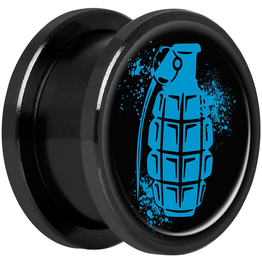 Blue Grenade Black Anodized Screw Fit Plug Set 5/8