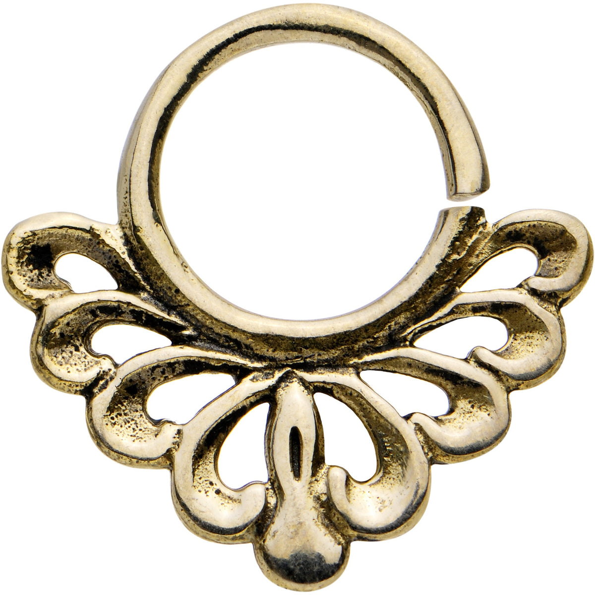 16G 5/16 Gold PVD Fan Me a Loop Septum Ring