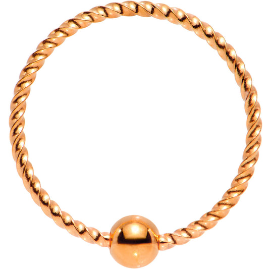 20G 3/8 Rose Gold Tone Anodized So Twisted Captive Style Seamless Ring